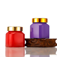 Pot en verre de luxe de 70 ml avec couvercle à vis en aluminium couleur ambre pour crème hydratante visage, traitement des yeux et cosmétiques de boutique