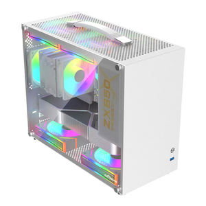 Caja de escritorio ITX/MATX con garantía de calidad directa de fábrica OEM <span class=keywords><strong>PC</strong></span> de metal de <span class=keywords><strong>Torre</strong></span> media portátil compacto lateral <span class=keywords><strong>transparente</strong></span> multicolor - Product Image 1