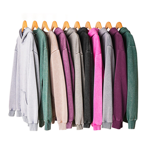 เสื้อฮู้ดดี้ผ้าฝ้าย 360 กรัม ทรงหลวม ไหล่ตก สไตล์โอเวอร์ไซส์ เสื้อกันหนาวมีฮู้ดสำหรับผู้ชาย เสื้อฮู้ดดี้ฤดูหนาว เสื้อฮู้ดดี้ผู้ชาย - Product Image 2