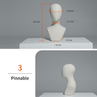 Maniquí de alta gama para mujer/hombre, cabeza de maniquí de sobremesa con pose de pie, para exhibición de pelucas con pasadores