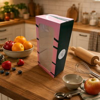 Boîtes d'emballage pour gâteaux écologiques personnalisées en gros avec fenêtres transparentes pour l'emballage de pâtisseries, gâteaux et pâtisseries sucrées