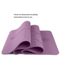 Tapis de yoga TPE personnalisé en gros, simple couche, épaissi, élargi, allongé, 183 cm, forme rectangulaire, non toxique, sans odeur, antidérapant