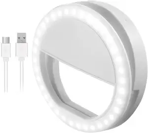 Portable Selfie Ring Light USB Rechargeable Portable Clip-on Selfie Fill Ring Light for Smart Phone Photography