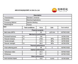 เรซิน ABS ทนแรงกระแทกสูง 0215ASQ ชนิดเม็ด 3001MV/3001MV2/3001MV2A/X00312 เกรดสำหรับการฉีดขึ้นรูป - Product Image 4