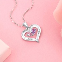 Collar con colgante de corazón de plata de ley 925 con letra verso personalizado para mujer