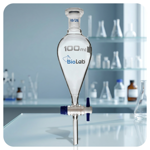 Entonnoir de séparation en verre borosilicaté avec raccord 19/26, robinet en verre, forme poire, pour extraction en laboratoire - Product Image 2