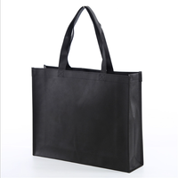 Sac de courses promotionnel en PP non tissé noir personnalisé pour supermarché, durable, design tendance avec logo imprimé