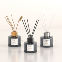 Bouteille en verre de parfum vide de luxe diffuseur de parfum bouteille d'eau ensemble bouteilles de diffuseur ambre 100ml avec bouchons et boîte roseau