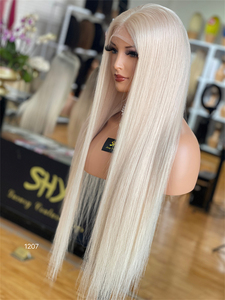 วิกผมหรูหราแบบไม่ต้องใช้กาว HD Lace Front Wig สีบลอนด์ 613 ผมยุโรป  ลูกไม้โปร่งใส  ผมตรง คุณภาพดี สำหรับผู้หญิงผิวขาว - Product Image 4
