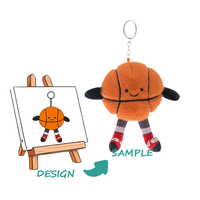 Porte-clés personnalisé en peluche super douce - Matériel en polyester, design brodé
