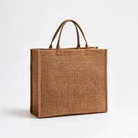 Sac fourre-tout en toile de jute imprimé écologique réutilisable avec poignée Pochettes personnalisées bon marché