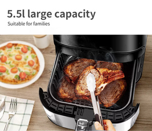 Komex Bếp Không Khí Nồi Chiên Dầu Tùy Chỉnh Miễn Phí Nồi Chiên Sâu Thép Không Gỉ Lót Hơi Nước Thương Mại 4.5L Không Dầu Mini Nồi Chiên Không Khí Điện - Product Image 6