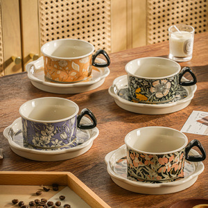 Vintage Floral Ceramic <b>Coffee</b> Cup and Saucer <b>Set</b> Luxury Ins Style <b>Tea</b> Cup <b>Set</b> - Product Image 1