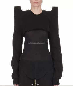 Sweat-shirt court unisexe original sangle pagode épaules Tec Micro Sweat polaire noir pour hommes - Product Image 1