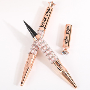 อายไลเนอร์แบบน้ำติดทนนาน กันน้ำ หรูหรา ประดับ<span class=keywords><strong>เพชร</strong></span>และมุก โลโก้สั่งทำได้ แห้งเร็ว สีดำด้าน - Product Image 4