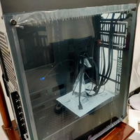 Casing ponsel komputer desktop game, casing gaming transparan sisi penuh, casing pc game komputer dengan kipas