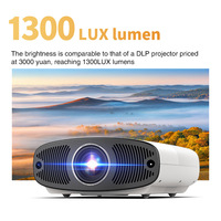 Projecteur de cinéma domestique Google TV 1080P HD Q7 ultra avec écran LCD de 5 pouces, Android 9, lampe LED 1300 lumens