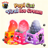 PoPI CAT Pabrik Langsung 3D Virus Internet Celebrity Es Krim Mangga Leci Anggur untuk Supermarket Ritel & Ekspor Grosir Kotak 75g