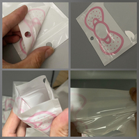 Sachets refermables à motif nœud mignon avec fenêtre transparente et trou de suspension pour petites entreprises, bijoux, lunettes, pierres précieuses, bracelets, cartes photo