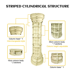<span class=keywords><strong>Moule</strong></span> en plastique pour colonne romaine en <span class=keywords><strong>béton</strong></span>, décoratif, <span class=keywords><strong>rond</strong></span>, pour la construction, produit domestique, modèle de pilier <span class=keywords><strong>rond</strong></span> en <span class=keywords><strong>béton</strong></span> de 25 cm - Product Image 3