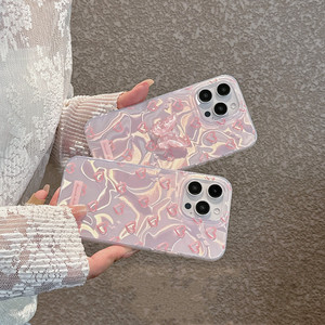 Ốp lưng điện thoại <span class=keywords><strong>iPhone</strong></span> 15 14 Pro Max Plus XS <span class=keywords><strong>X</strong></span> XR <span class=keywords><strong>7</strong></span> 8 hình trái tim hồng laser dễ thương sang trọng dành cho nữ - Product Image 4