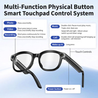 Lunettes intelligentes avec reconnaissance d'objets par IA, traduction multilingue en temps réel, commande tactile, lunettes connectées, WIFI 6, vidéo 720p