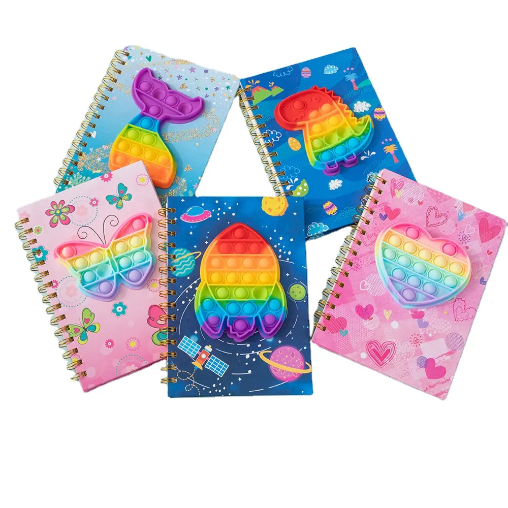 BEYON Spiral notebook with Bubble pop and Butterfly shape bubble toy for School and Children