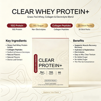 AHUALYN Clear Whey Protein+ Poudre avec électrolytes pour l'hydratation, sachet à dissolution rapide