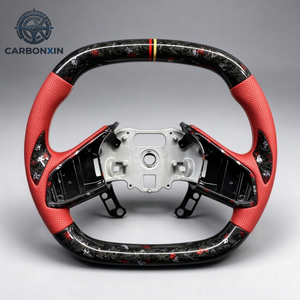 Volant personnalisé en fibre de carbone mate avec palettes de changement de vitesse pour Chevrolet Corvette C7, accessoires intérieurs - Product Image 1