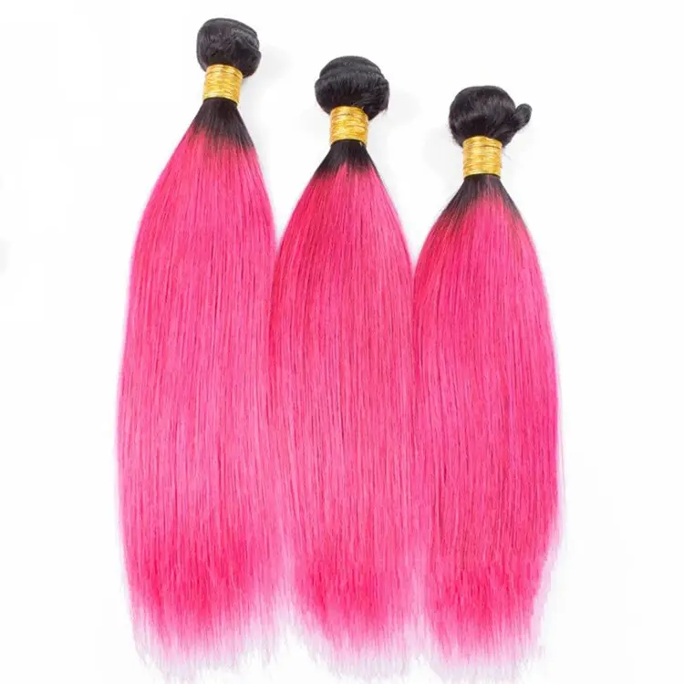 colored Brazilian Hair Bundles 100% Human Hair Bundles With 4x4 Lace Closure Hair Weave