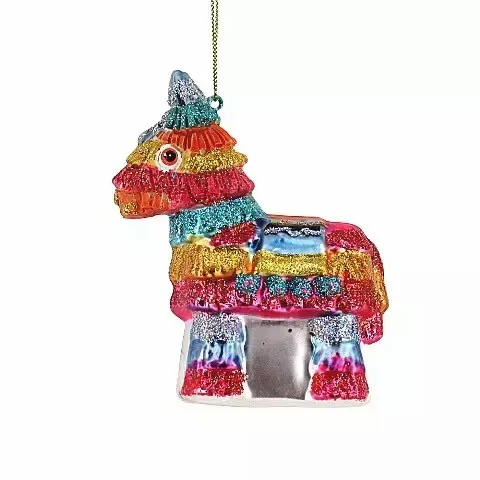 New Glass Christmas Pony Ornaments Cute Colorful Horse Christmas Hanging Decorations For Christmas Supplies