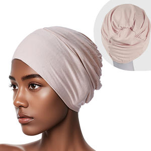 Gorro de Césped Plegable Transpirable de Algodón Mercerizado de Alta Calidad para Mujer, Diseño Sólido, Gorra Base de Alta Elasticidad para Uso Diario en Todas las Estaciones - Product Image 1