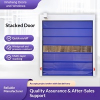 Porte rapide pliante en PVC sur mesure pour usine, avec barres anti-vent, pour entrepôt à grande ouverture