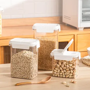 Factory Wholesale Easy-pour Bpa-free Cereal Rice Sugar Nuts Pet Food Storage Containers With Airtight Lid Measuring Cup