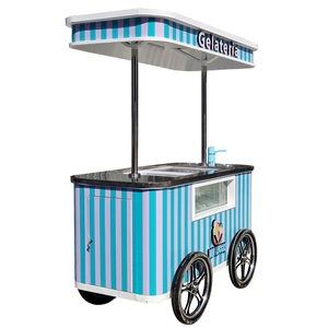 Boissons froides Trolley <span class=keywords><strong>Bar</strong></span> <span class=keywords><strong>Chariot</strong></span> à bonbons de luxe Snack Food Ice Cream Gelato Vending Cart Hand Push Bicycle - Product Image 4