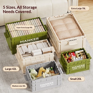 Caja de Almacenamiento <span class=keywords><strong>Plegable</strong></span> de Plástico para Organización de Ropa y Edredones, Baúl Portátil para Camping con Diseño Industrial - Product Image 3