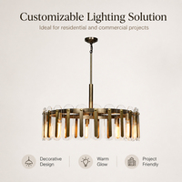 Lustre moderne en fer doré à LED avec disques en verre transparent, suspension vintage anneau style mid-century pour salon et salle à manger, éclairage personnalisé