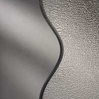 Paravent de séparation de pièce en verre ondulé moderne style Art Déco, avec cadre en acier inoxydable, imperméable, durable et personnalisable