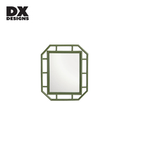 Miroir de maquillage octogonal DX Designs, cadre en métal vert, miroir sur pied pour table, géométrique ajouré, pour chambre à coucher, coiffeuse, décoration intérieure