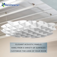Panneau acoustique de plafond 3D Seninpanel en forme de gaufre, forme personnalisée, panneau acoustique de plafond en polyester, panneau acoustique 100% polyester