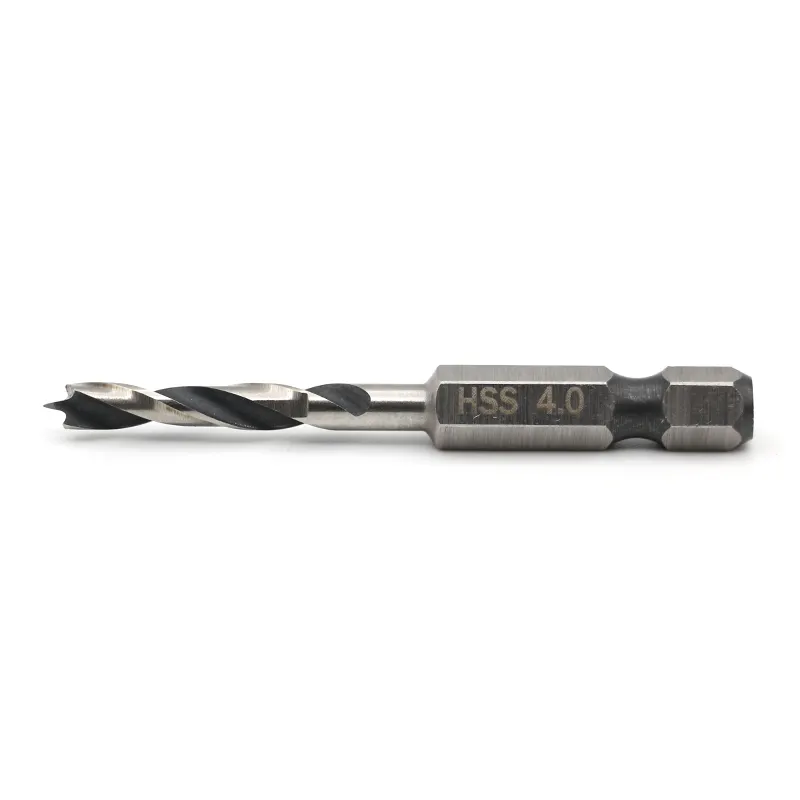 2024 hss drill manufacturer with hcs Edge Ground Wood Brad Point Drill Bit for Wood Drilling