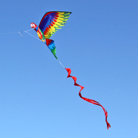Nouveauté, cerf-volant en forme de perroquet 3D de haute qualité, 140x78cm, polyester et fibre de verre avec ligne de 30m