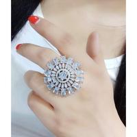 Bague en diamant américain de dernière génération, bijoux d'imitation, respectueuse de la peau, brillance durable, designs uniques en laiton pour toutes les occasions