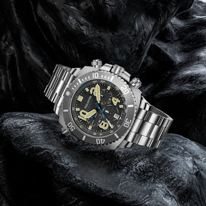 JUST Men's Quartz <b>Watch</b> Stainless Steel <b>Case</b> Folding Clasp with Safety Chronograph Tachymeter Luminous Waterproof Date Analog - Product Image 6