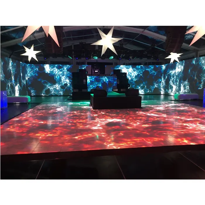 Peraga Berdiri Lantai Dansa Led Interaktif 3D Virtual Studio TV Dalam Ruangan Layar Peraga Led P4.81 Kualitas Tinggi Tahan Air