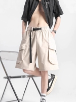 Shorts cargo pour homme à taille mi-haute, respirants, à motif floral, décontractés, avec taille élastique et plusieurs poches, pour l'été, le streetwear et la randonnée en extérieur