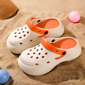 รองเท้าผู้หญิงสีขาวแบบสวม พื้นรองเท้า EVA หนา พร้อมพื้นรองเท้าด้านนอก PU ด้านบนและด้านในเป็น PU เพิ่มความสูง ใช้ได้ทั้งภายนอกและภายในอาคาร - Product Image 2