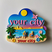 Imán de Resina para Refrigerador con Impresión 3D de Playa, Recuerdo Personalizado, Venta al Por Mayor del Fabricante
