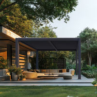 Pergola et gazebo en aluminium à lames orientables, écologiques, pour terrasse et balcon - Utilisation extérieure toute l'année, durables, imperméables, autoportants