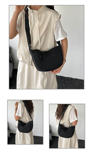 Borsa a Tracolla a Mezzaluna in Nylon Personalizzata per Donne, Grande Capacità, Borsa Hobo Crossbody da Viaggio con Tasche Multiple - Product Image 3